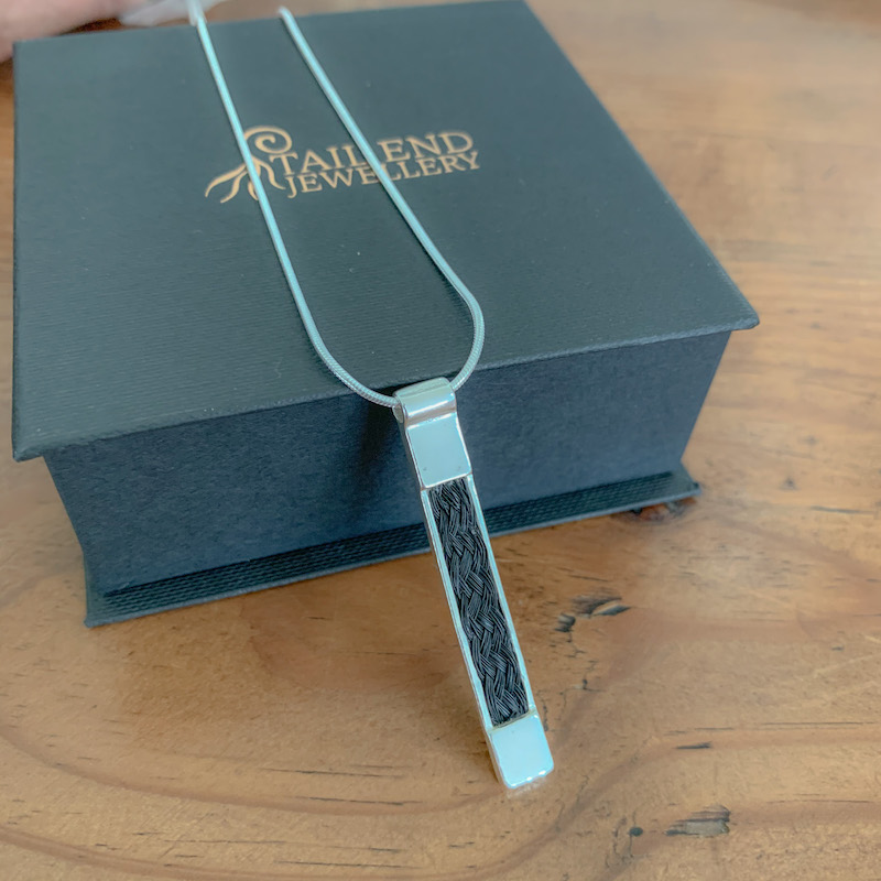 Necklace with Inlaid Horsehair Pendant